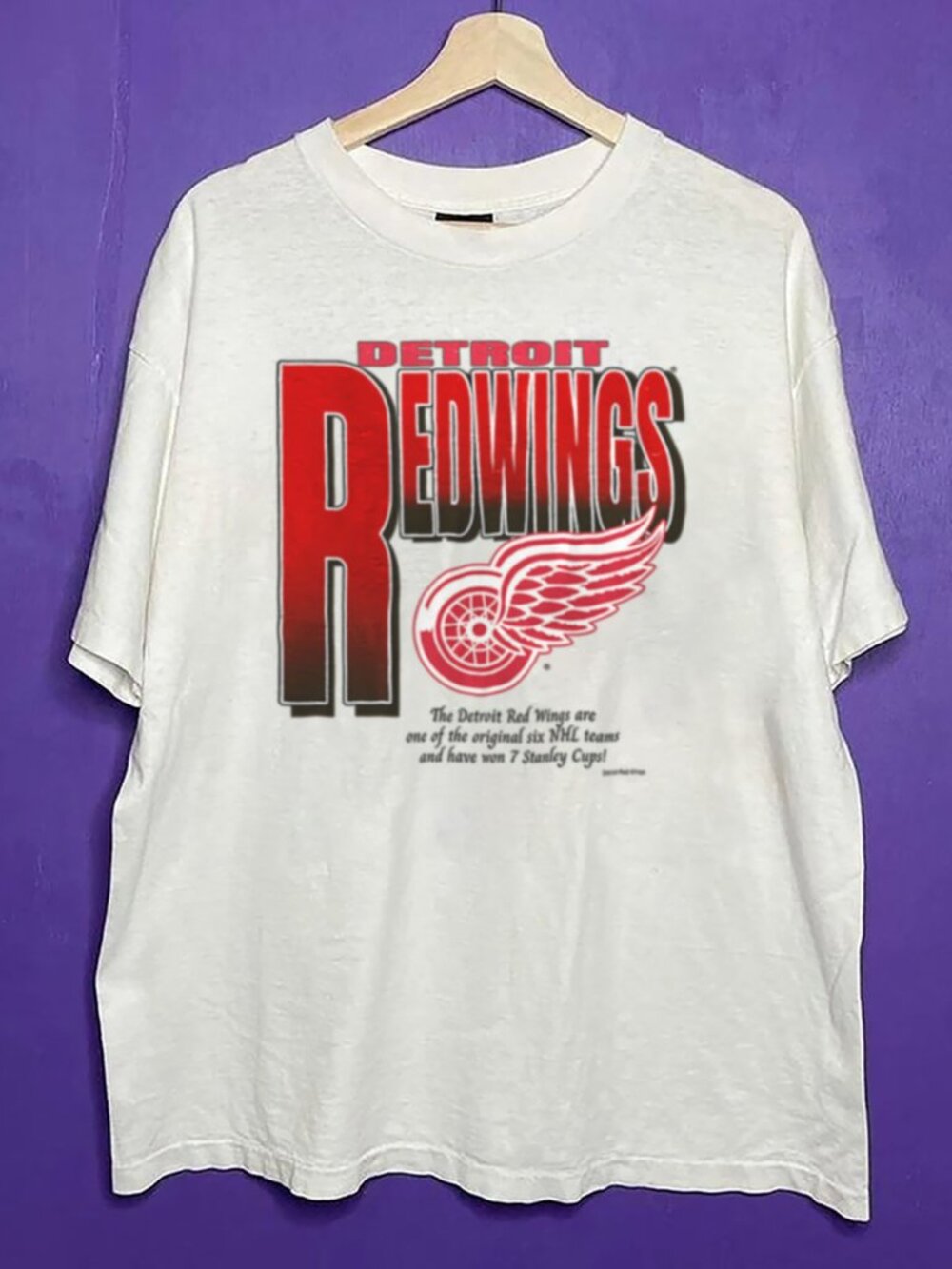Vintage Detroit Red Wings Hockey Logo Shirt, 90s NHL Detroit Red Wings Shirt Tee